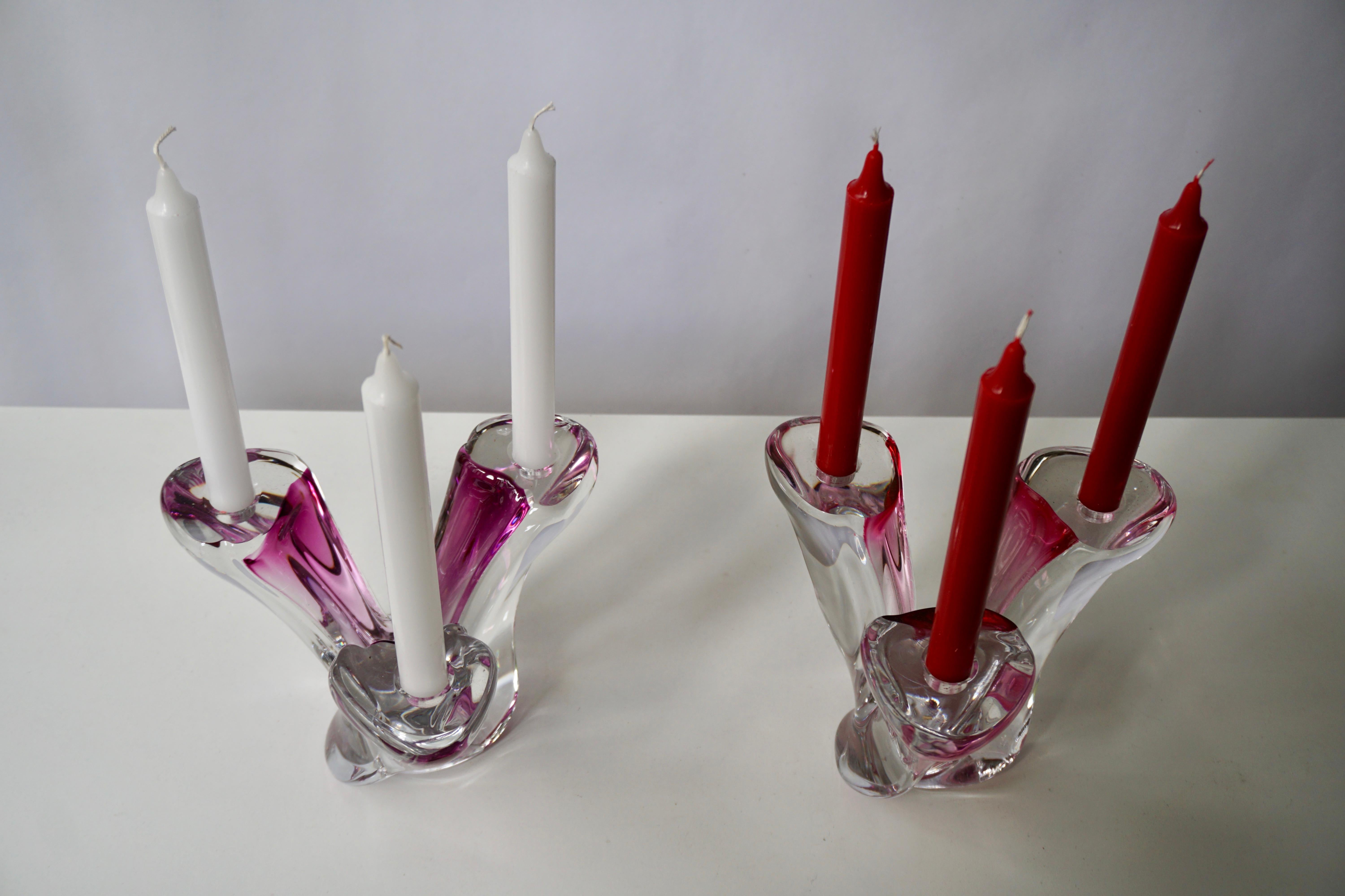 val st lambert crystal candlesticks