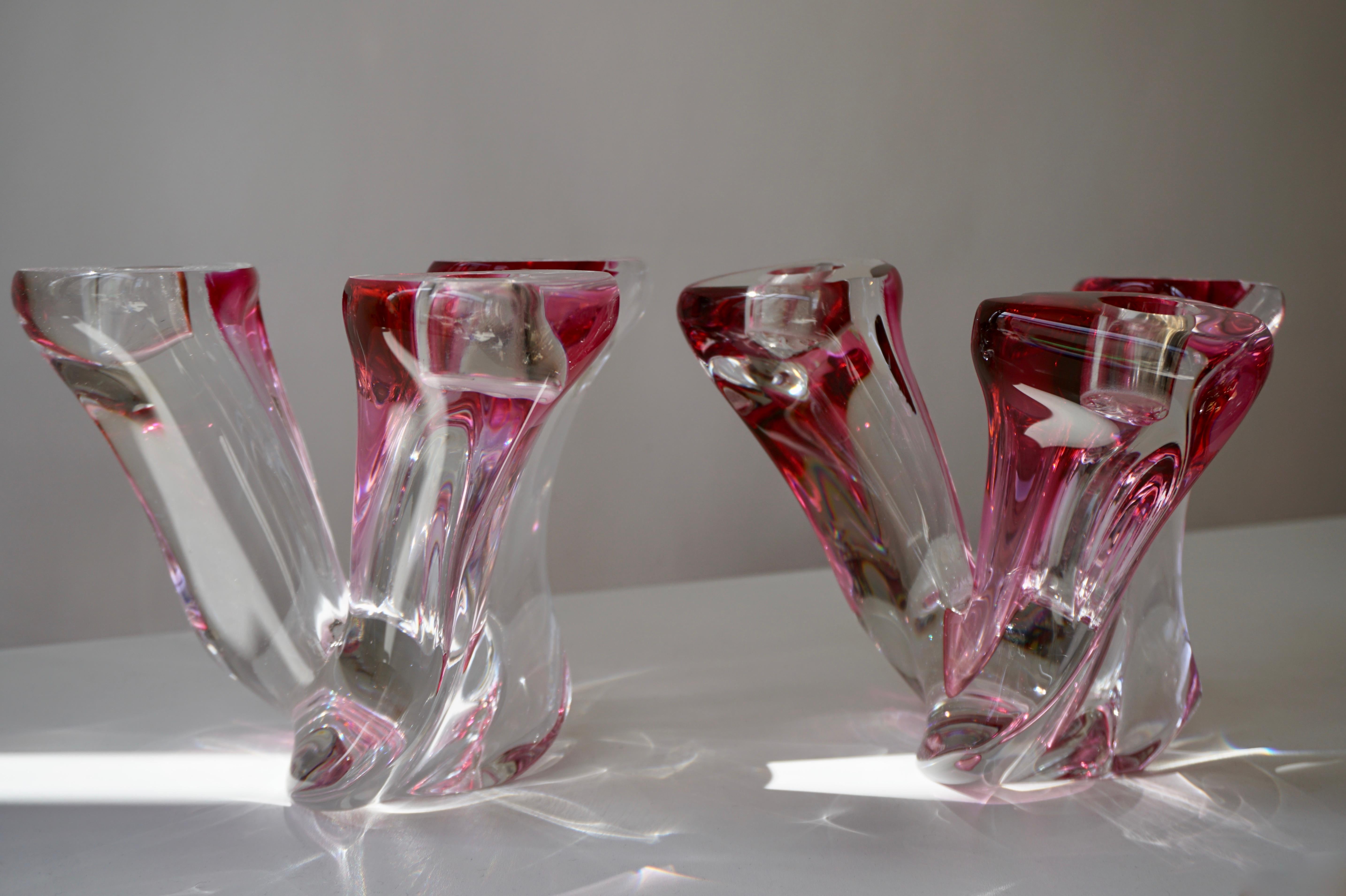 Val St Lambert Crystal Candelabras, One of Four For Sale 6