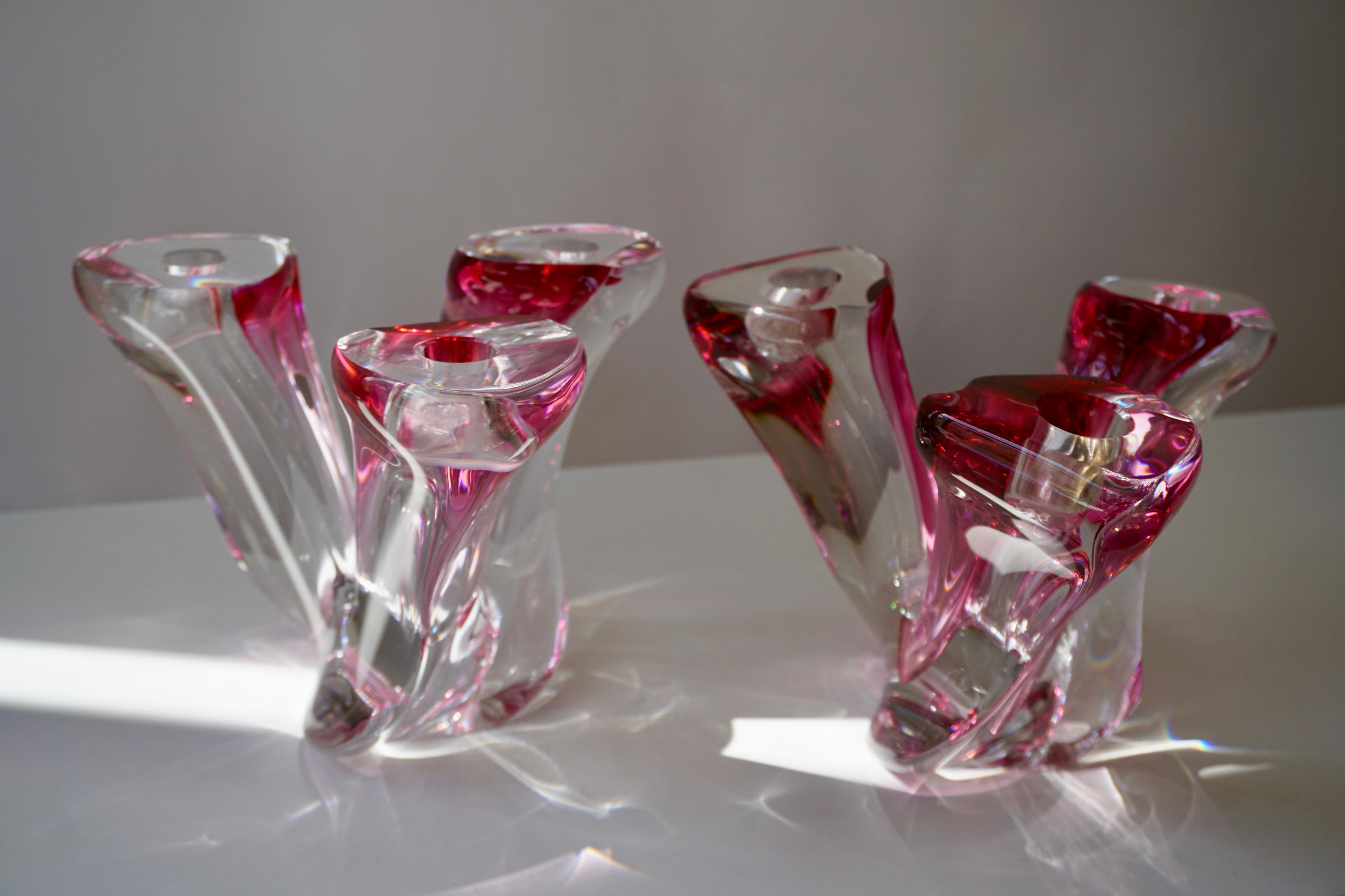 Candélabres en cristal Val St Lambert, l'un des quatre en vente 6