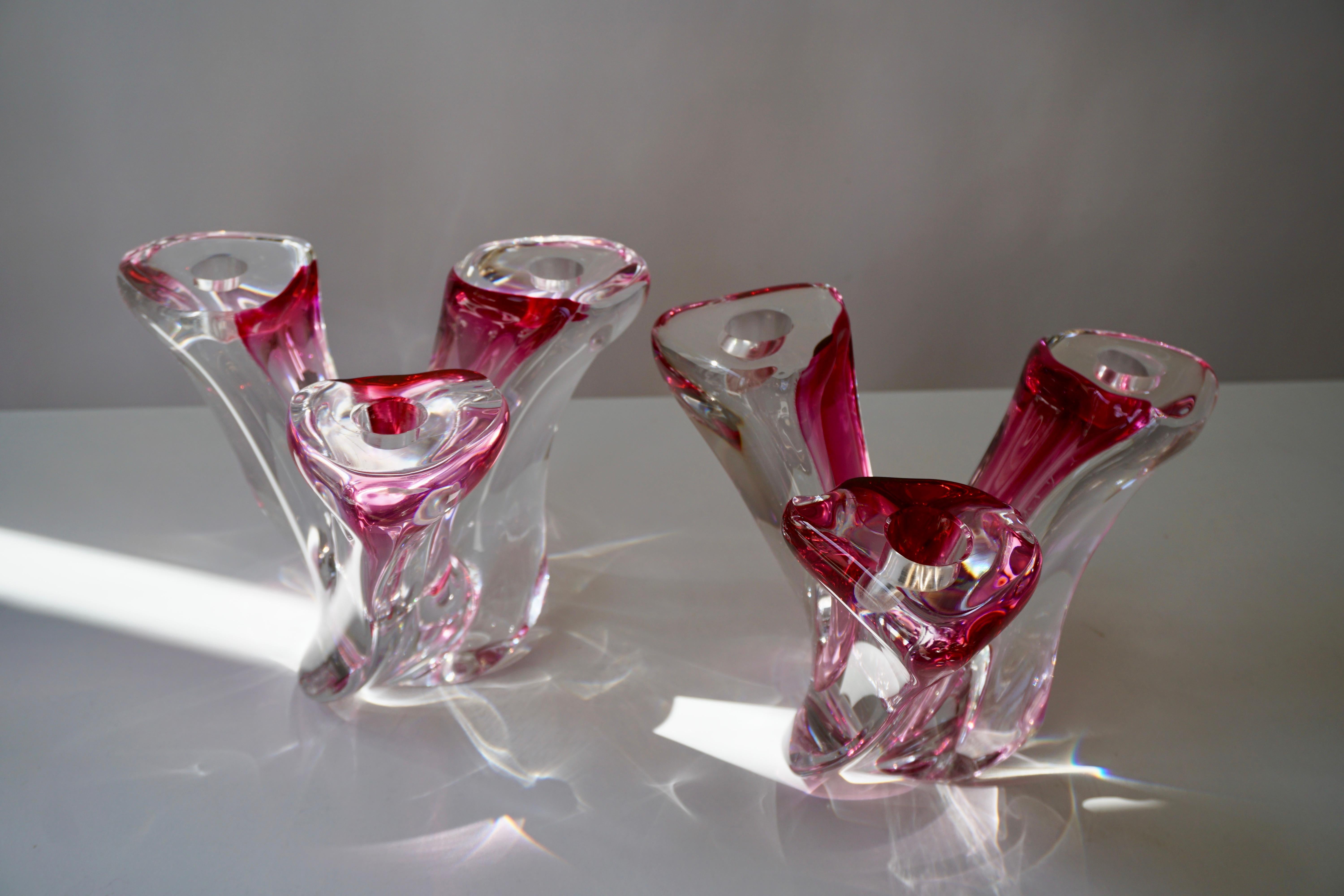 Val St Lambert Crystal Candelabras, One of Four For Sale 8