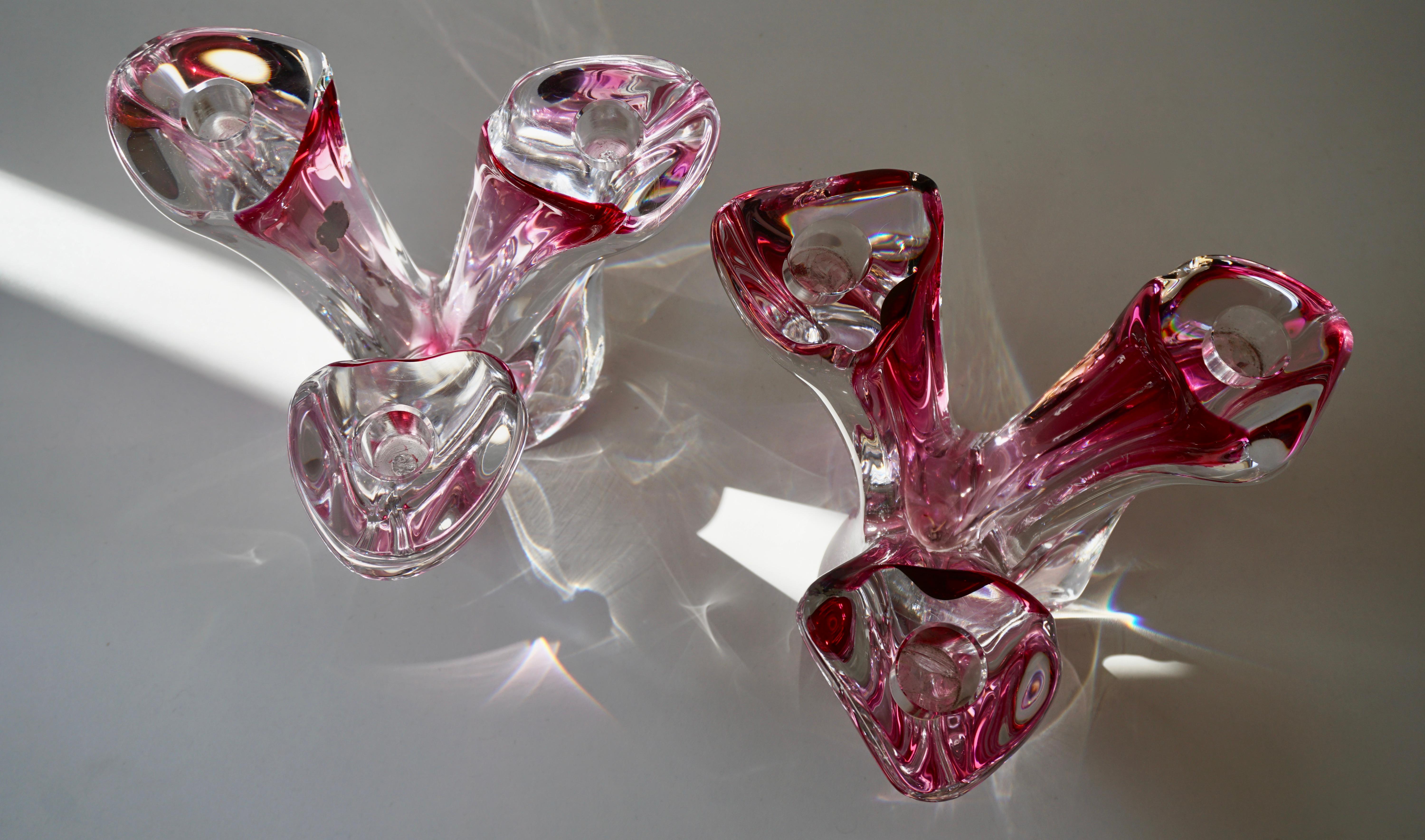 Val St Lambert Crystal Candelabras, One of Four For Sale 9