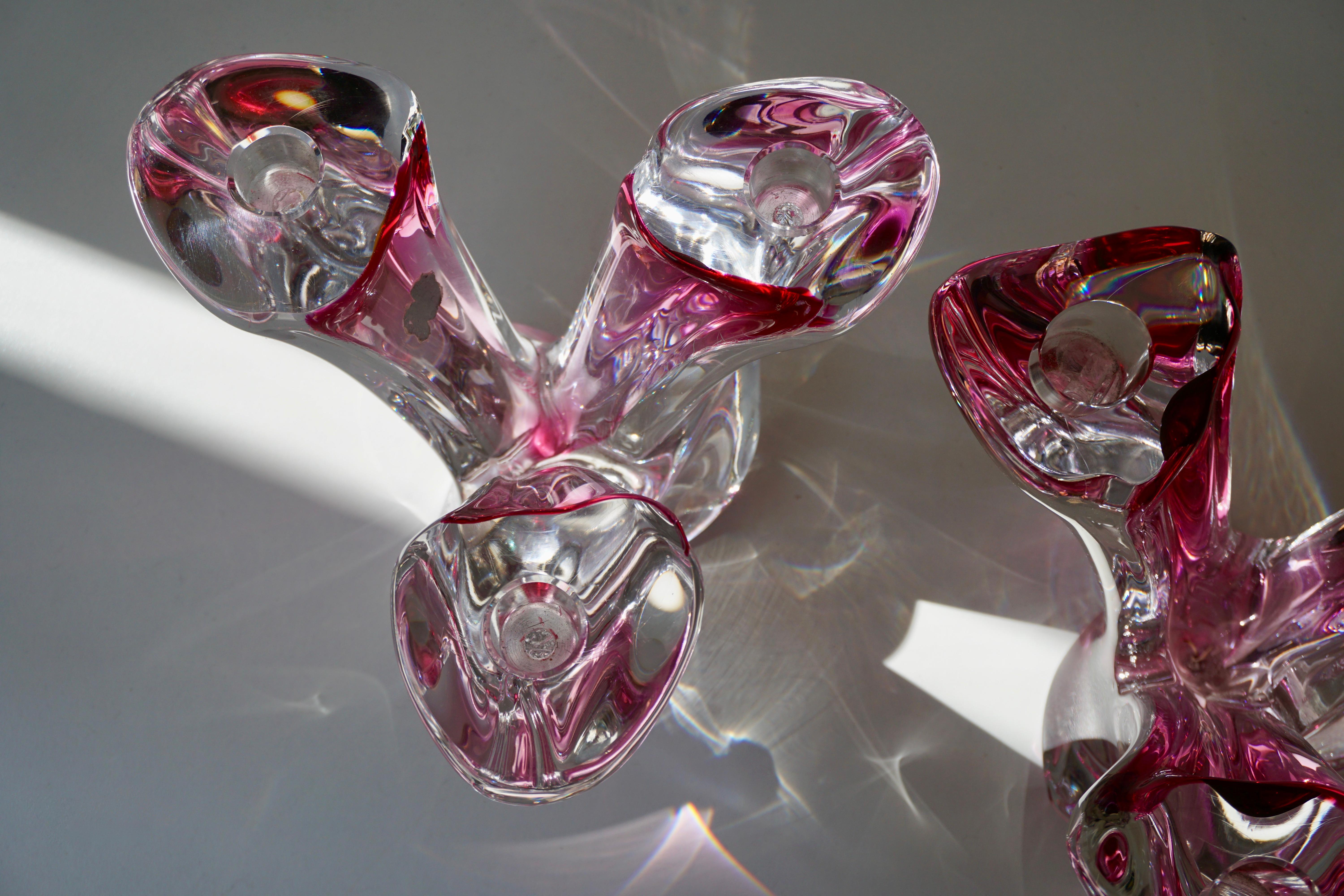 Candélabres en cristal Val St Lambert, l'un des quatre en vente 9
