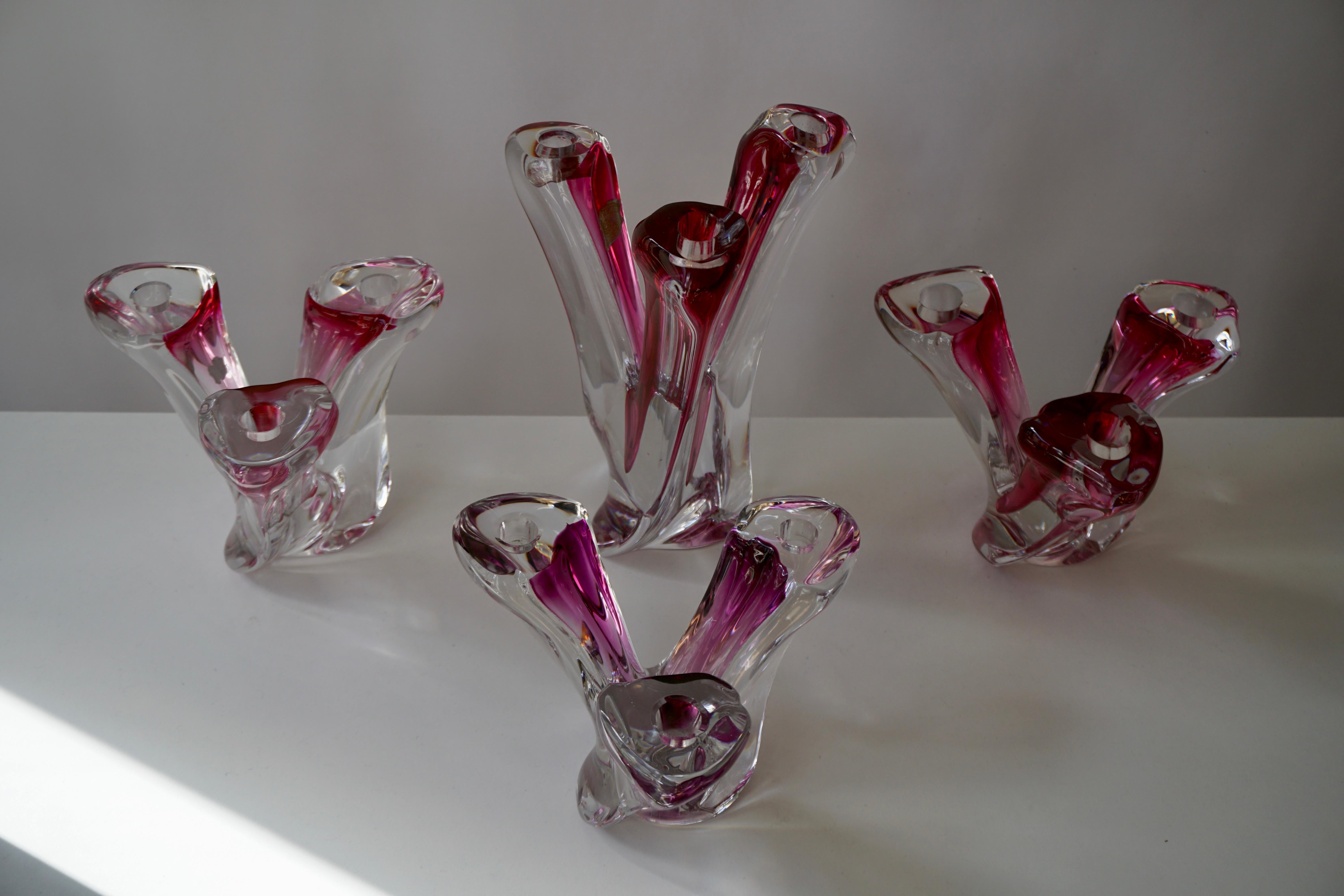 Val St Lambert Crystal Candelabras, One of Four For Sale 11
