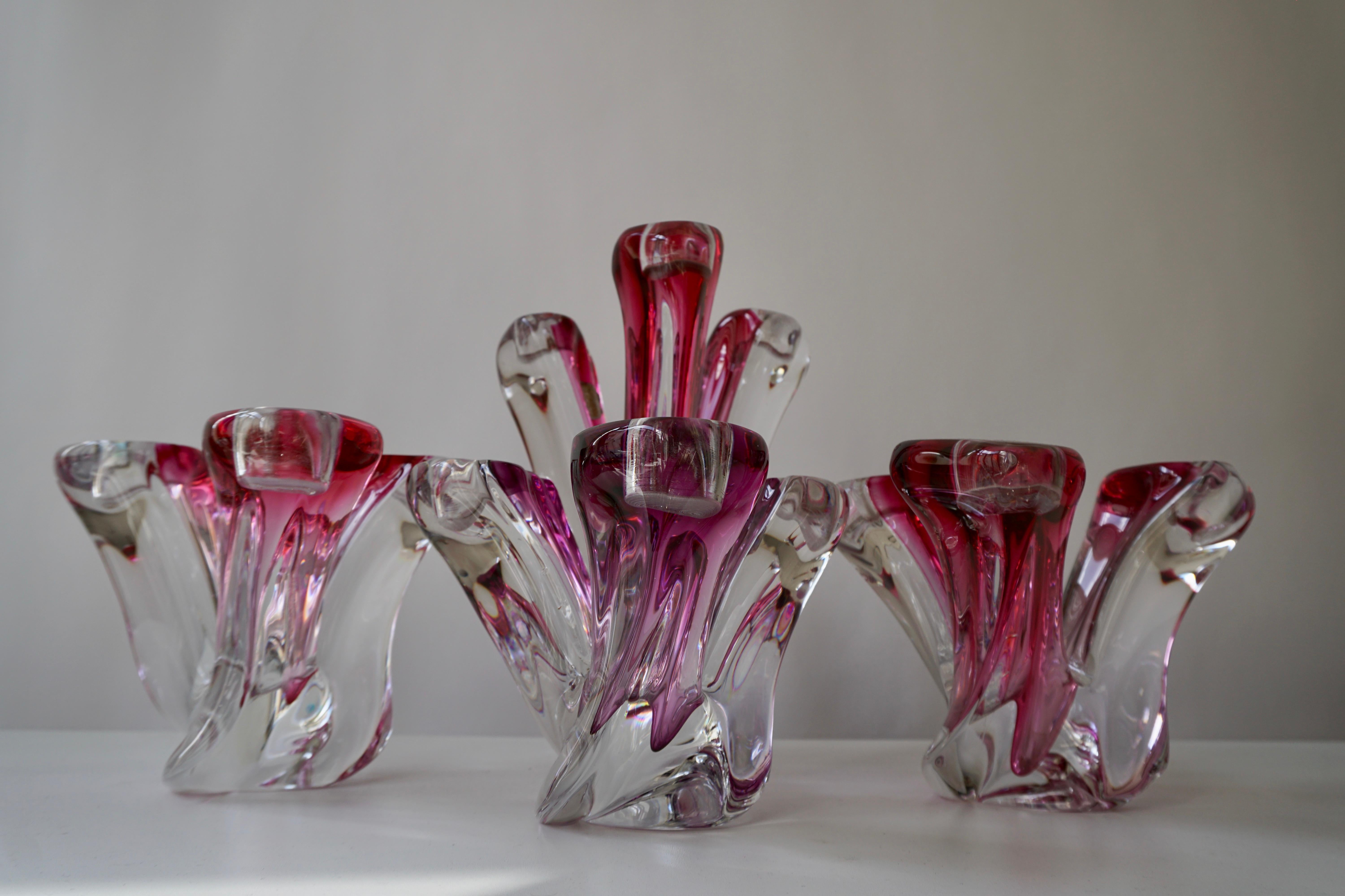 Val St Lambert Crystal Candelabras, One of Four For Sale 12