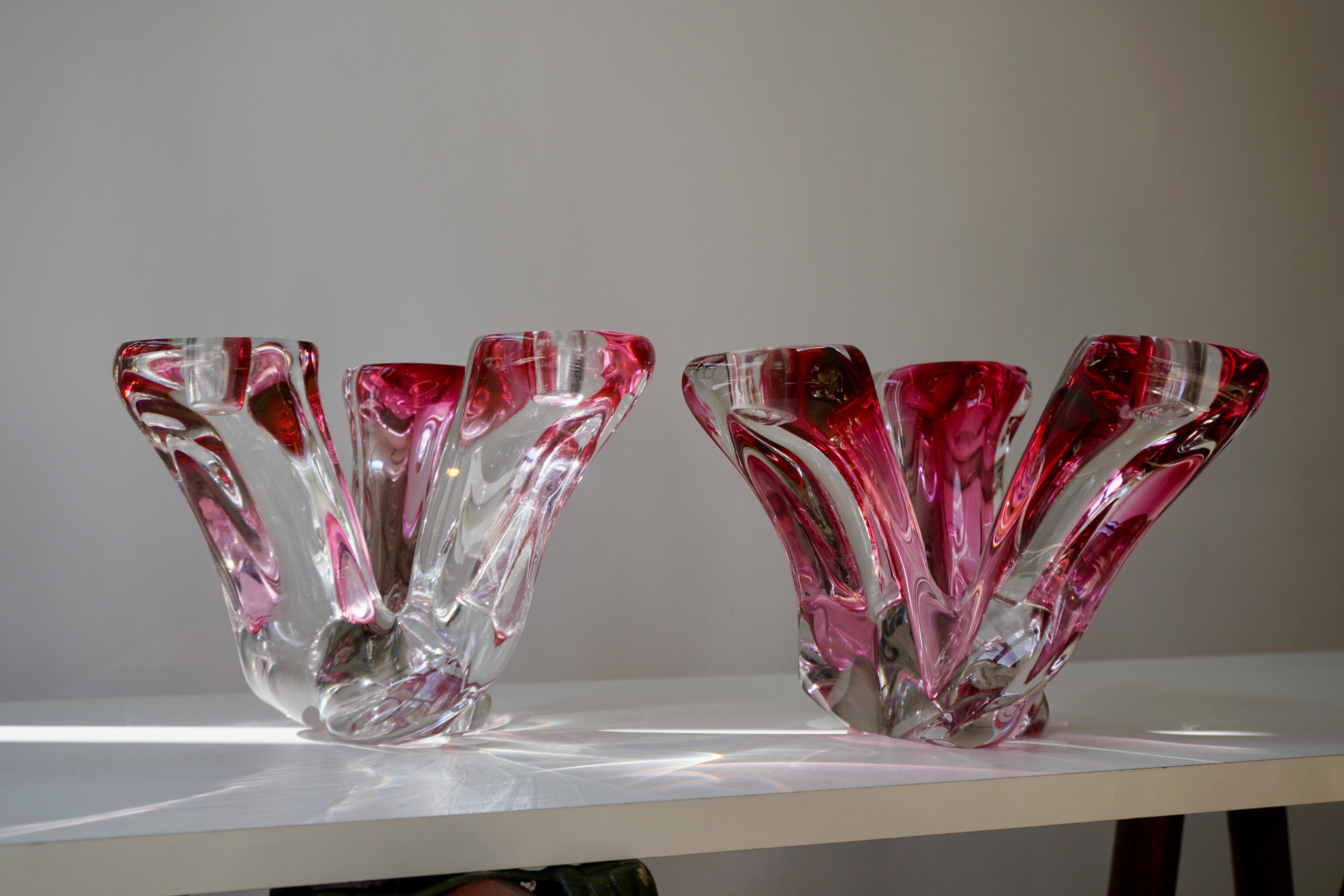 Val St Lambert Crystal Candelabras, One of Four In Good Condition For Sale In Antwerp, BE
