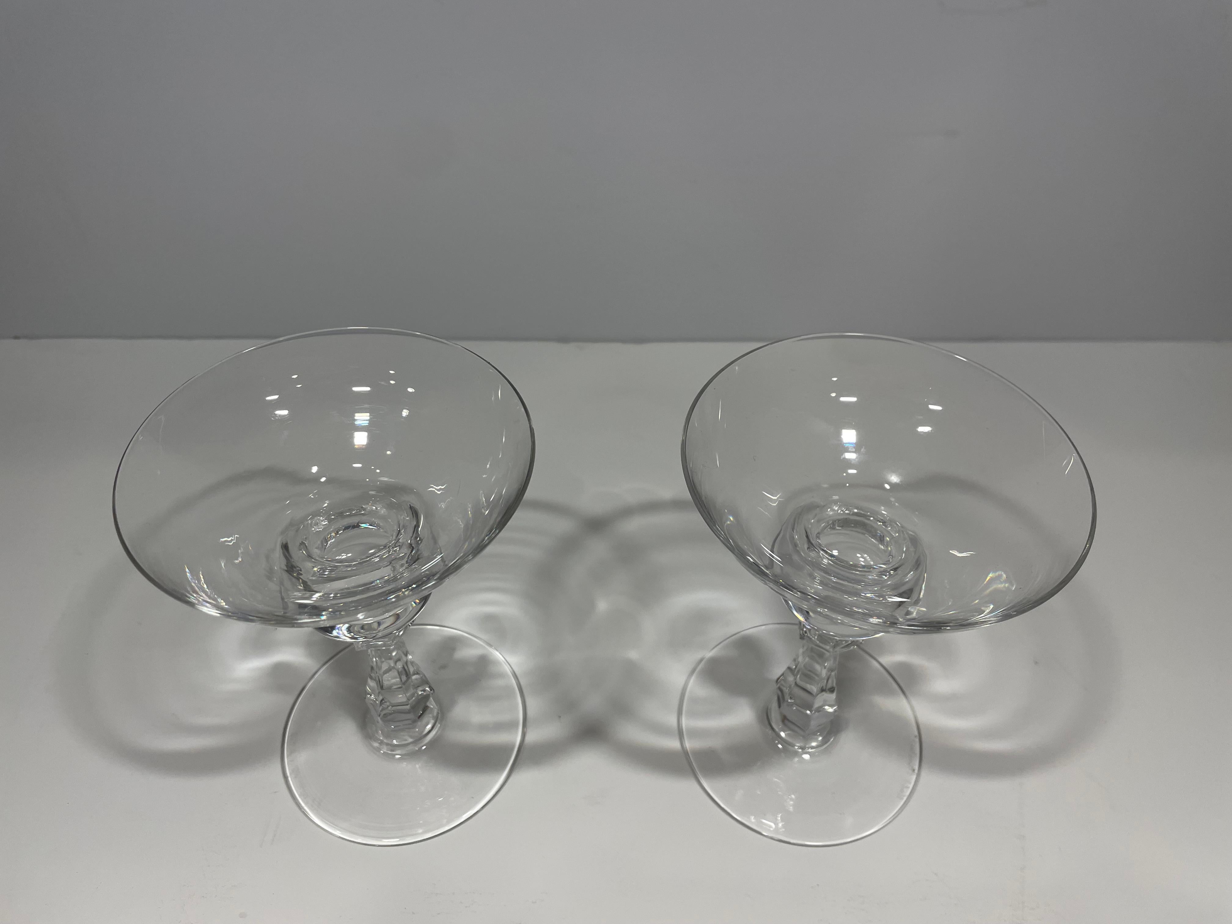 French Val St. Lambert Crystal Candle Sticks for Tiffany and Co. For Sale