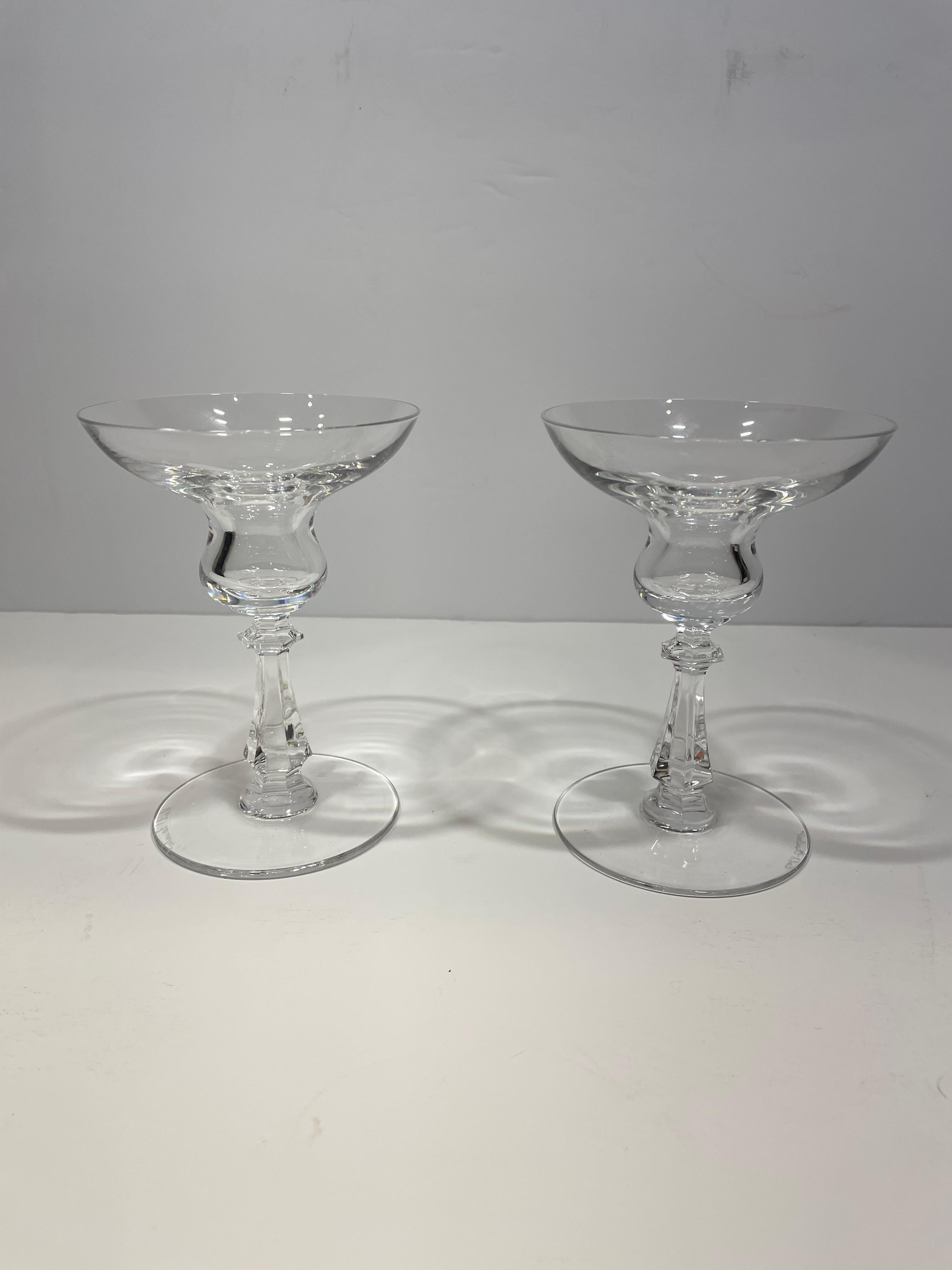 20ième siècle Bâtons de bougie en cristal de Val St. Lambert pour Tiffany & Co. en vente