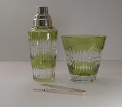 Val St Lambert Cut Crystal Cocktail / Shaker & Ice Bucket