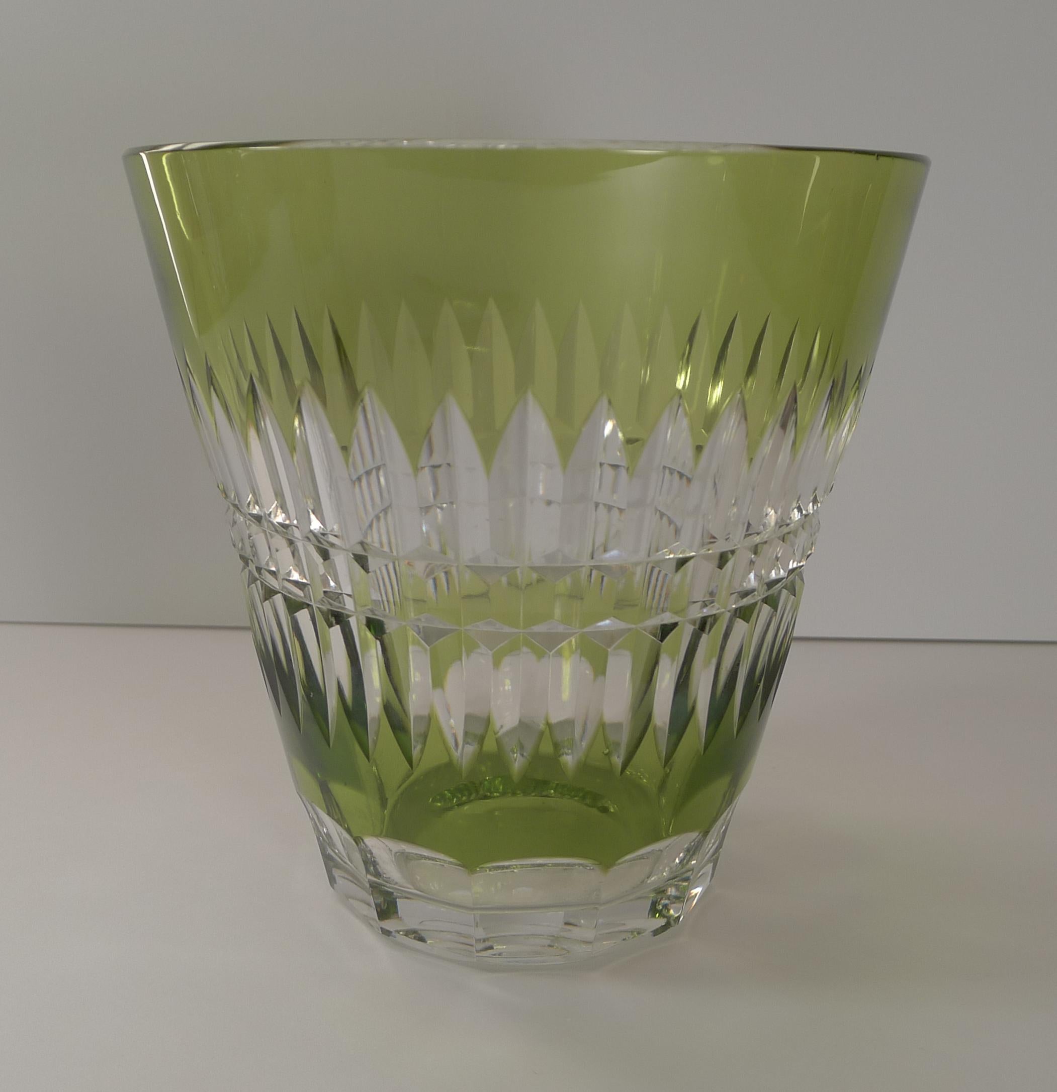 Val St Lambert Cut Crystal Cocktail / Shaker & Ice Bucket In Good Condition In Bath, GB