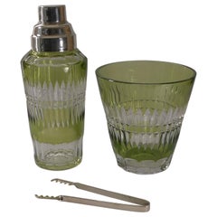 Val St Lambert Cut Crystal Cocktail / Shaker & Ice Bucket