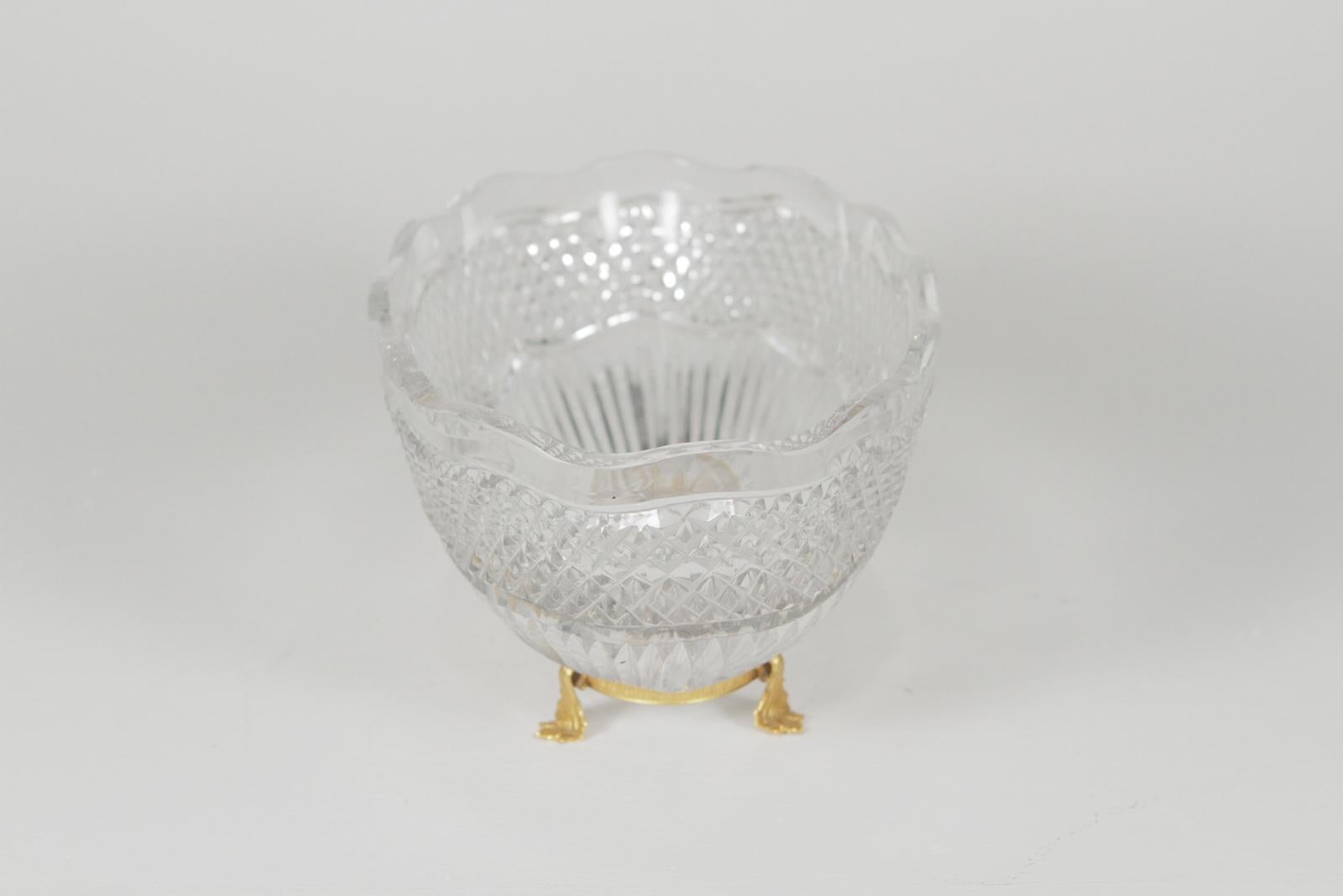 French Val St. Lambert Cut Glass Centerpiece Bowl