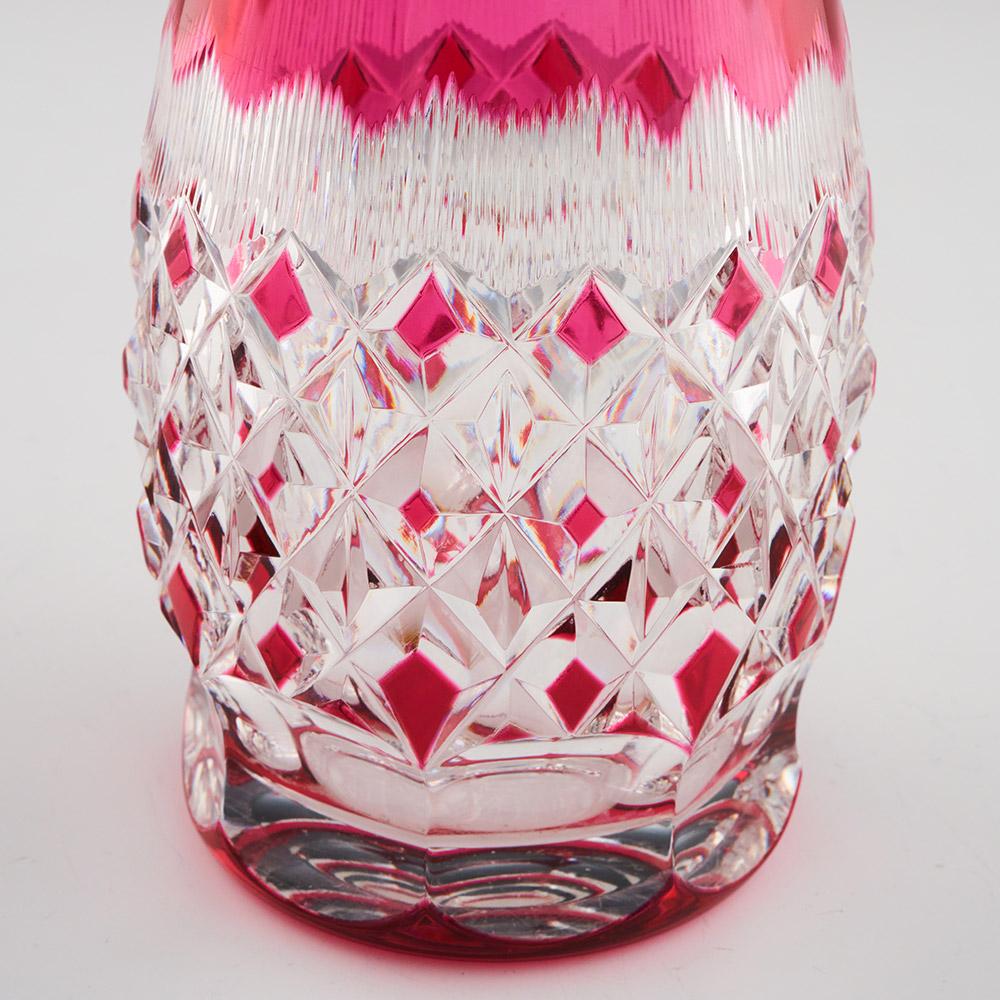 Val St Lambert Decanter Cranberry Cut to Clear c1935 For Sale 4