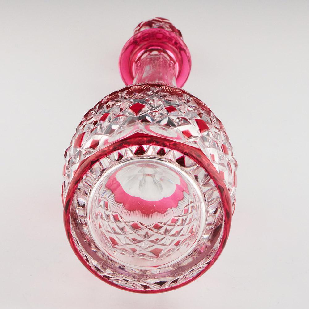 Mid-20th Century Val St Lambert Decanter Cranberry Cut to Clear c1935 For Sale