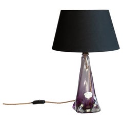 Val St Lambert Glas Tischlampe