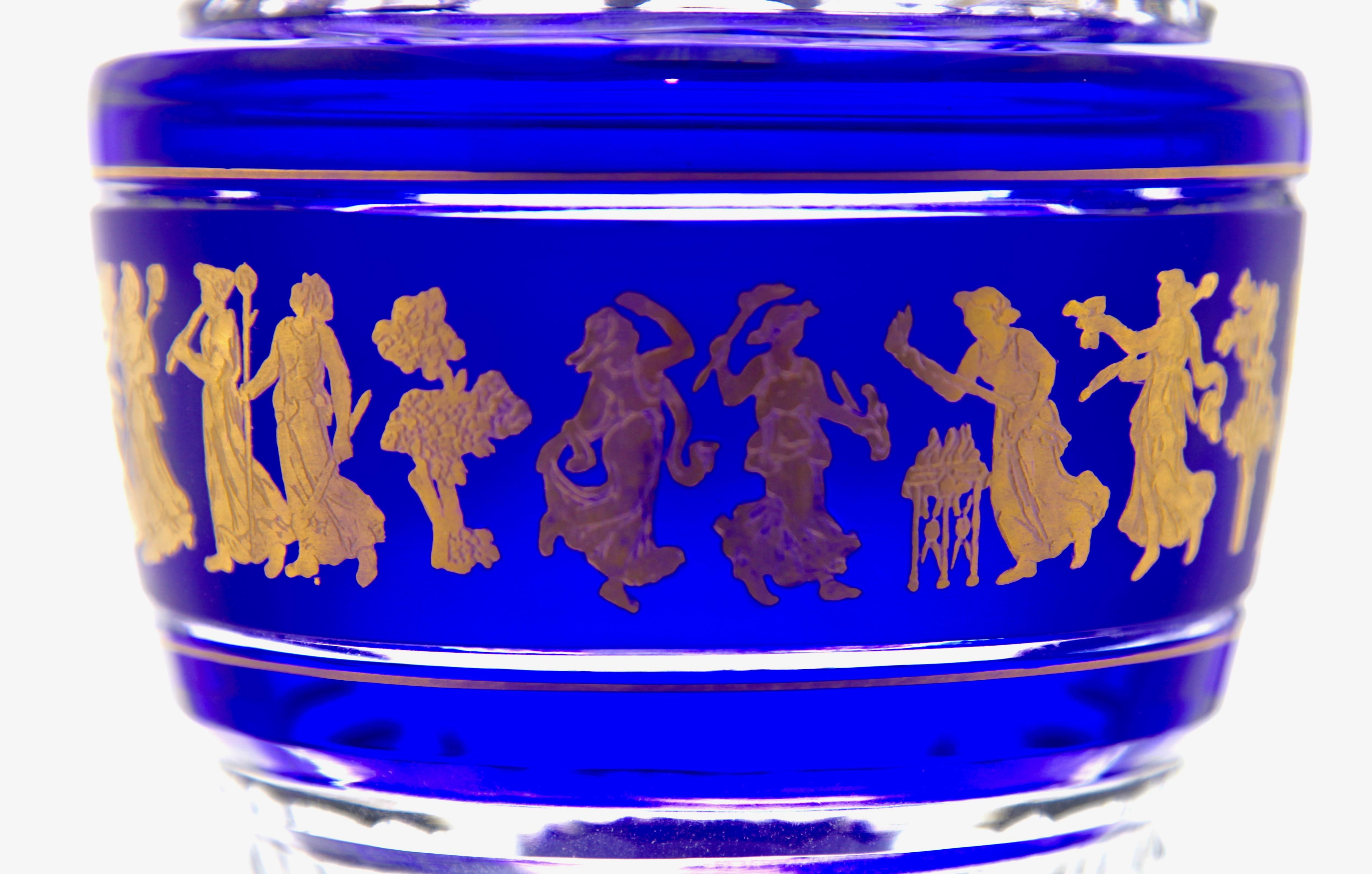 Val St Lambert Masterpieces, Gold Decorated Crystal 'Jupiter Vase Cut to Clear For Sale 3