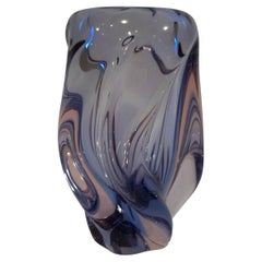 VAL ST. LAMBERT - Vaso in vetro ametista della metà del secolo scorso - Belgio - CIRCA ANNI 50