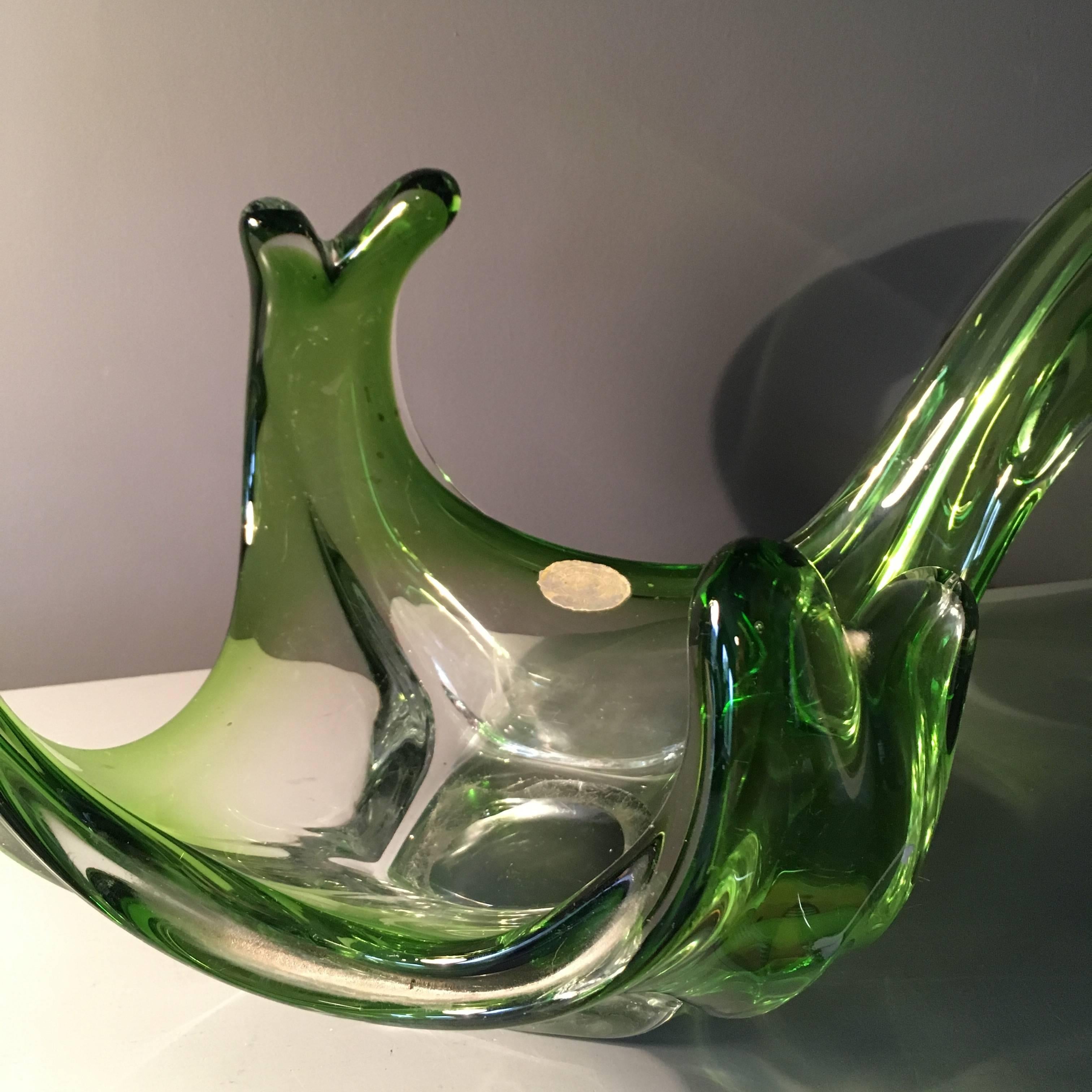 Val St. Lambert Midcentury Art Glass Splash Bowl 3