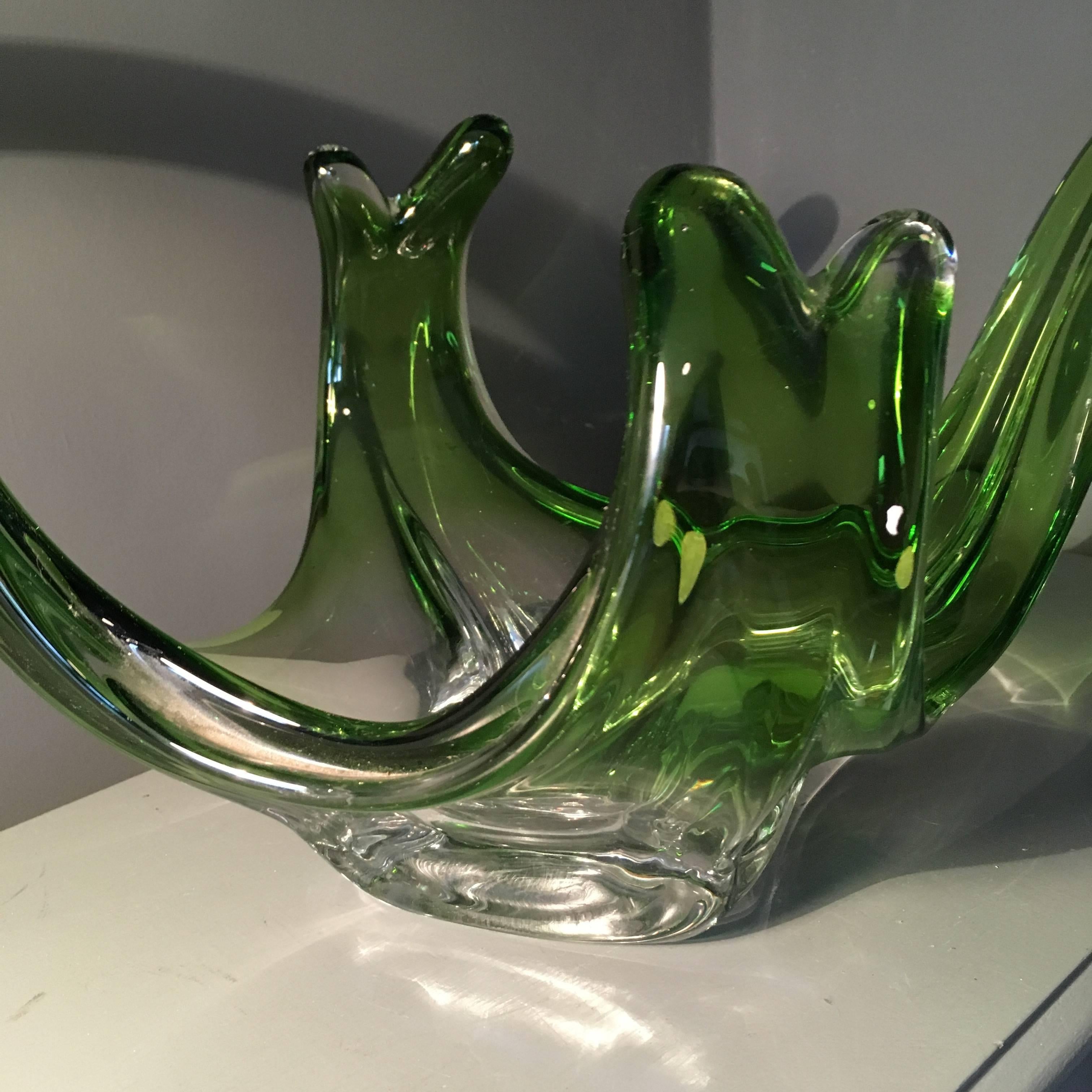 Val St. Lambert Midcentury Art Glass Splash Bowl 4