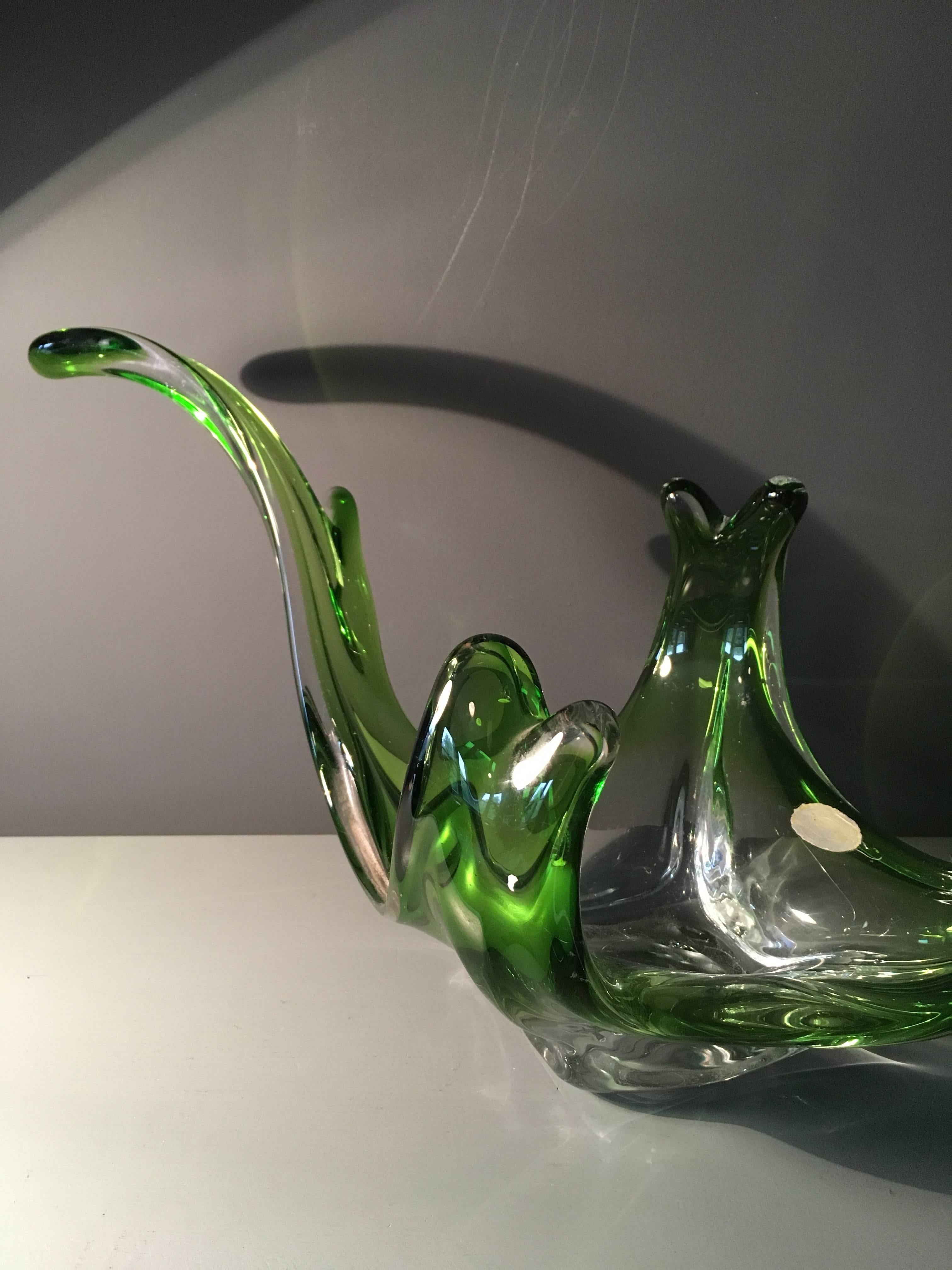 Mid-Century Modern Val St. Lambert Midcentury Art Glass Splash Bowl