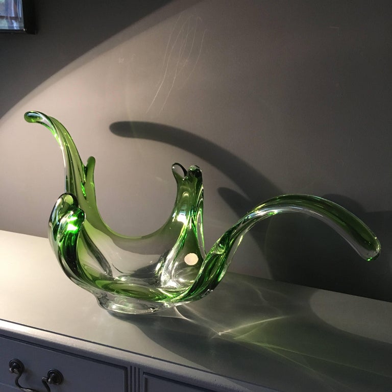 Val St. Lambert Midcentury Art Glass Splash Bowl at 1stDibs