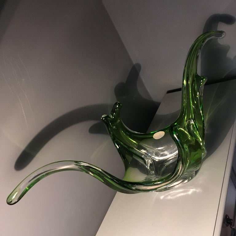 Val St. Lambert Midcentury Art Glass Splash Bowl at 1stDibs