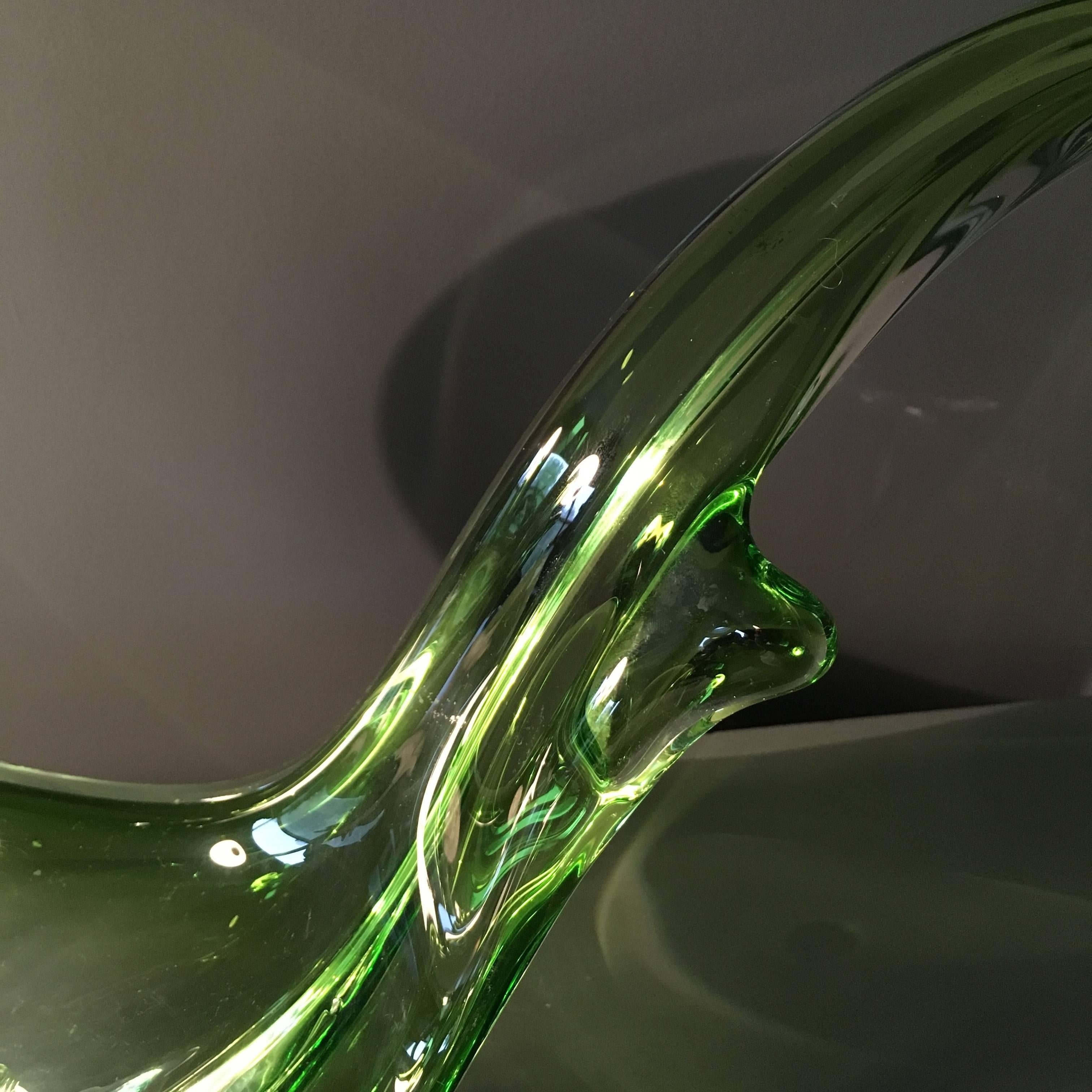 Val St. Lambert Midcentury Art Glass Splash Bowl 2