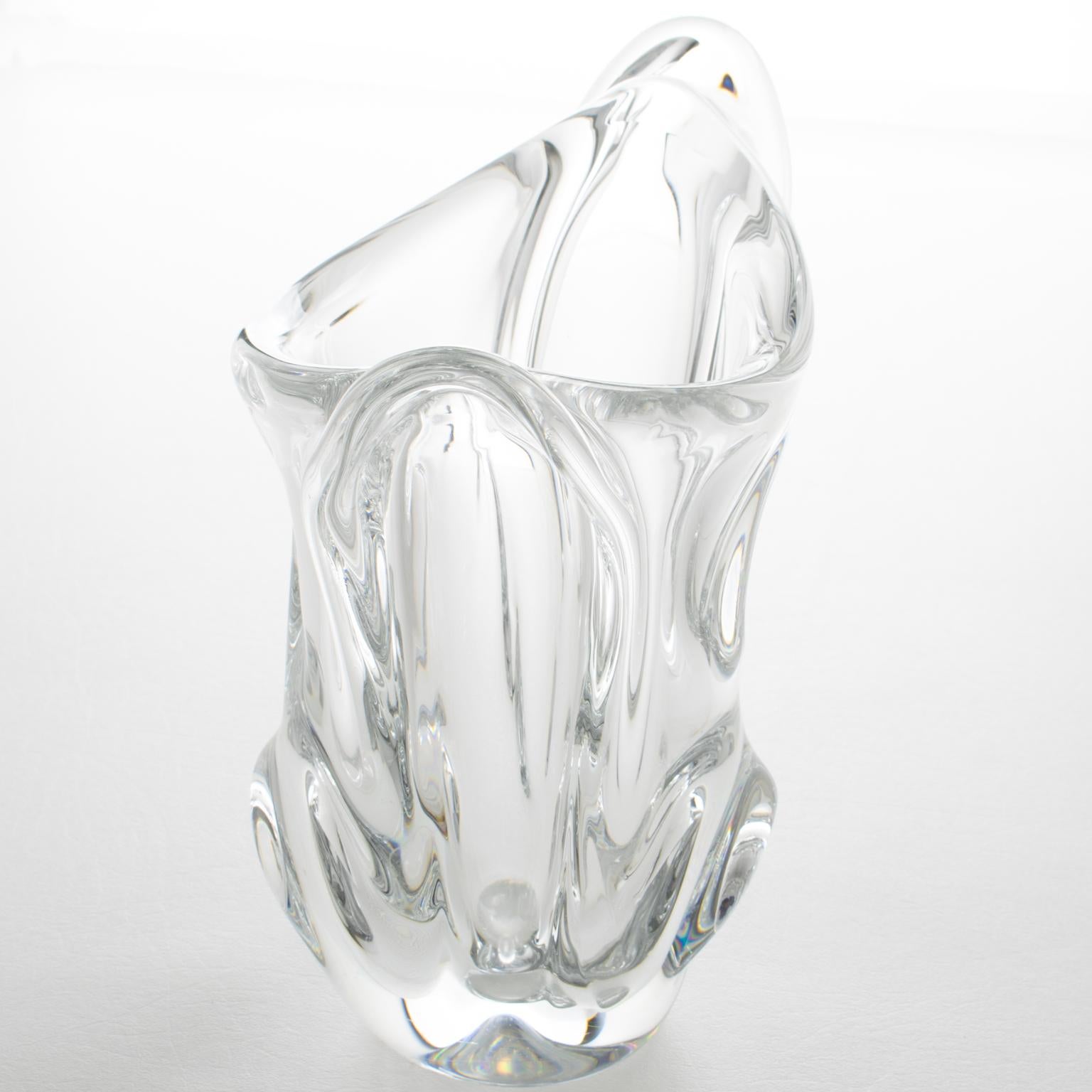 Val St Lambert Mid-Century Modernist Crystal Vase, circa 1950 In condizioni ottime in vendita a Atlanta, GA
