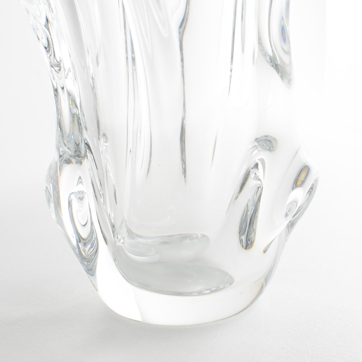 Vaso di cristallo modernista di metà secolo di Val St Lambert, 1950 circa in vendita 3