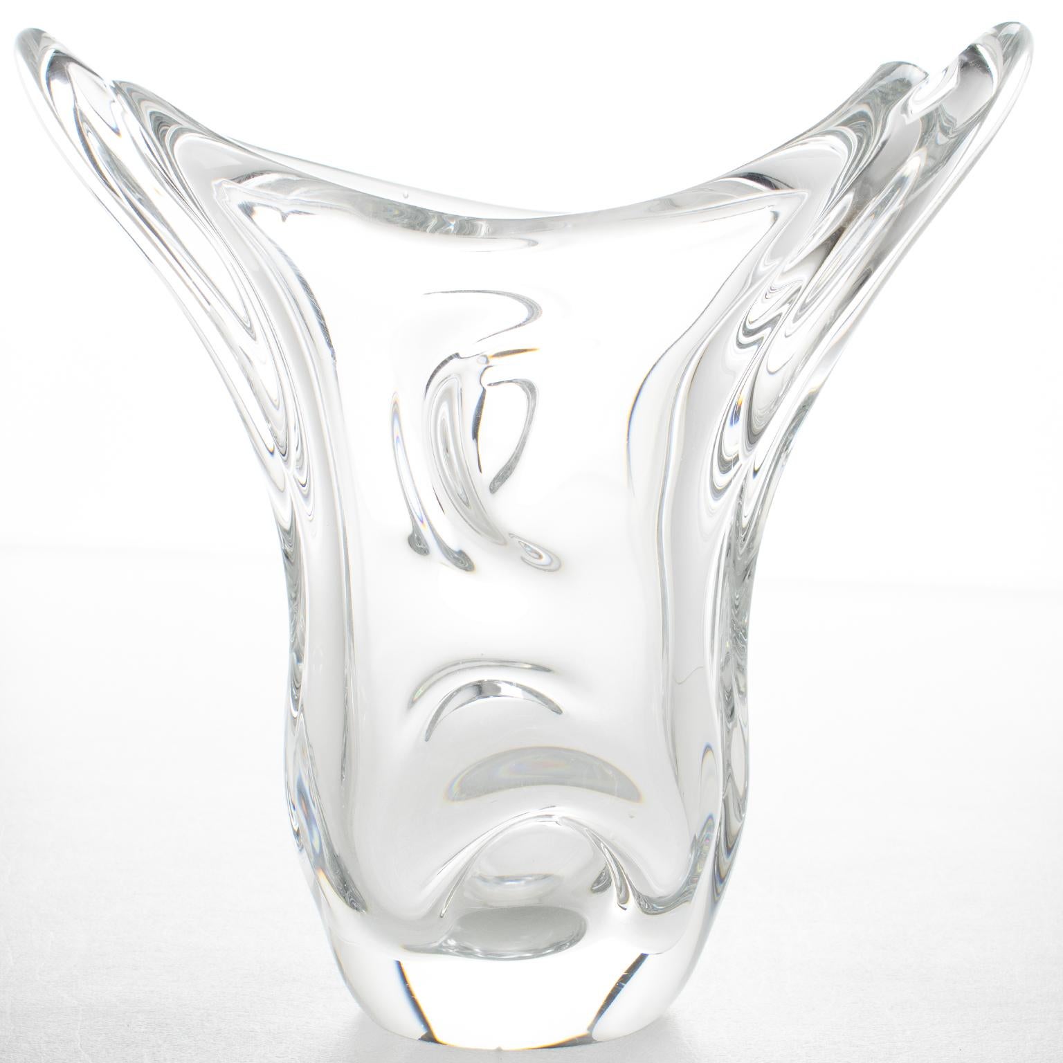 Moderno Vaso di cristallo modernista di metà secolo di Val St Lambert, 1950 circa in vendita