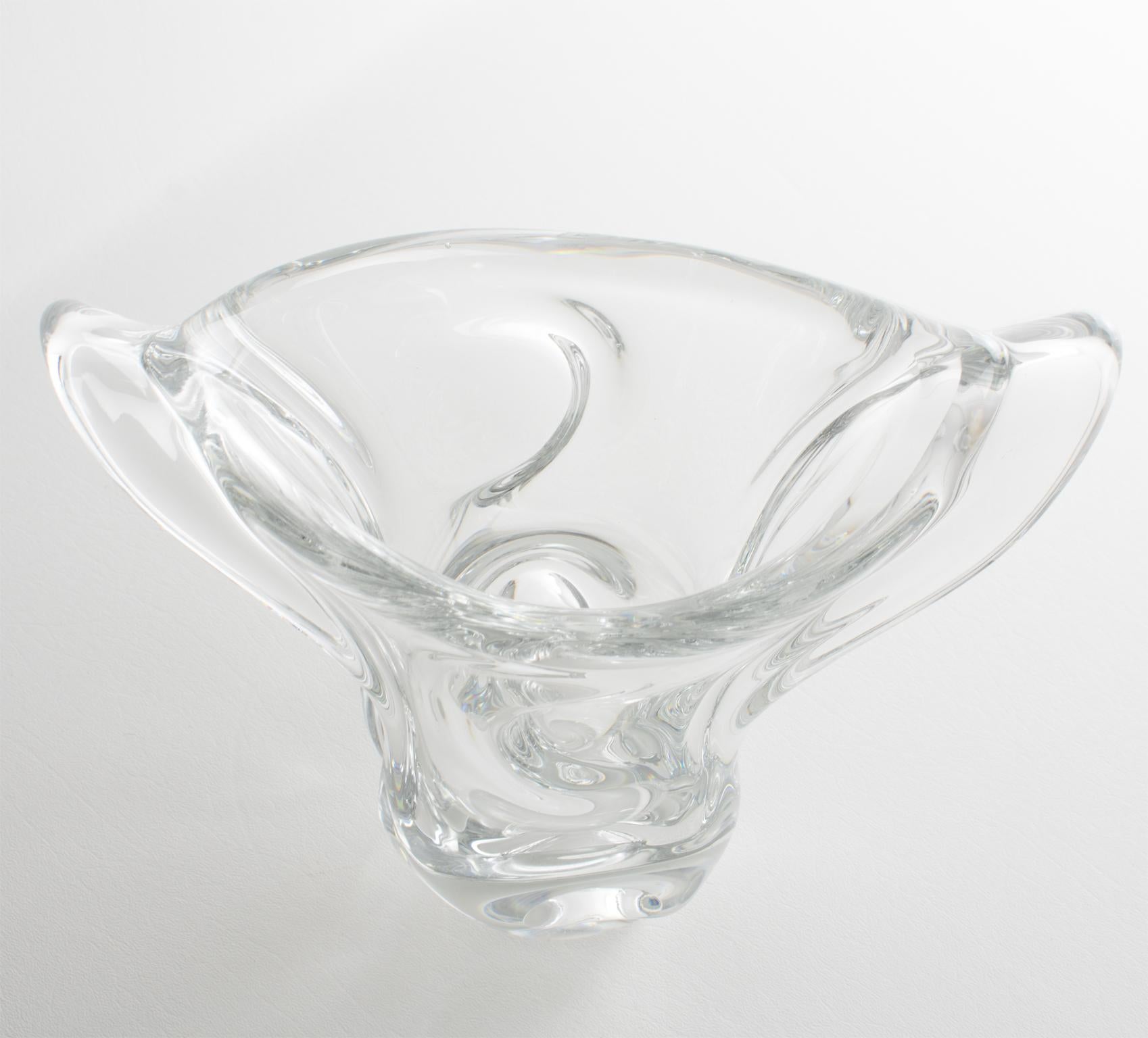 Vaso di cristallo modernista di metà secolo di Val St Lambert, 1950 circa in vendita 1