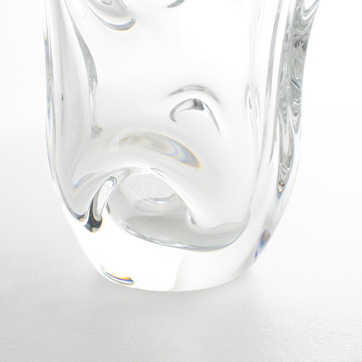 Vaso di cristallo modernista di metà secolo di Val St Lambert, 1950 circa in vendita 2