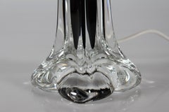 Paul Kedelv Slender Table Lamp of Aubergine + Clear Art Crystal Flygsfors 1960s