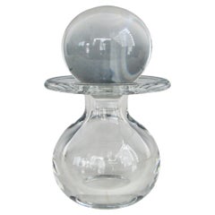 Val St. Lambert Substantial Modernist Crystal Clear Crystal Glass Decanter