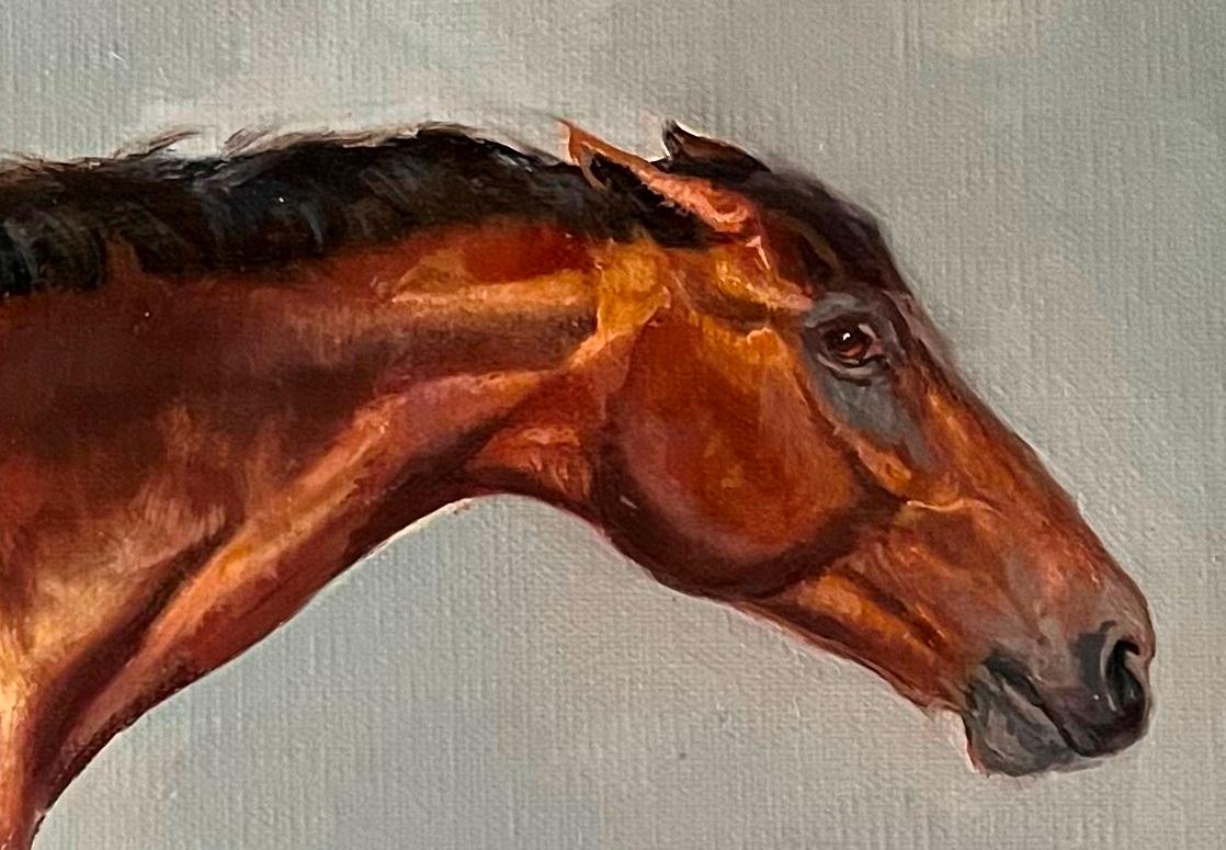 A Frightened Bay Horse Which Needs to be Treated with Special Care - Painting by Valarie Wolf