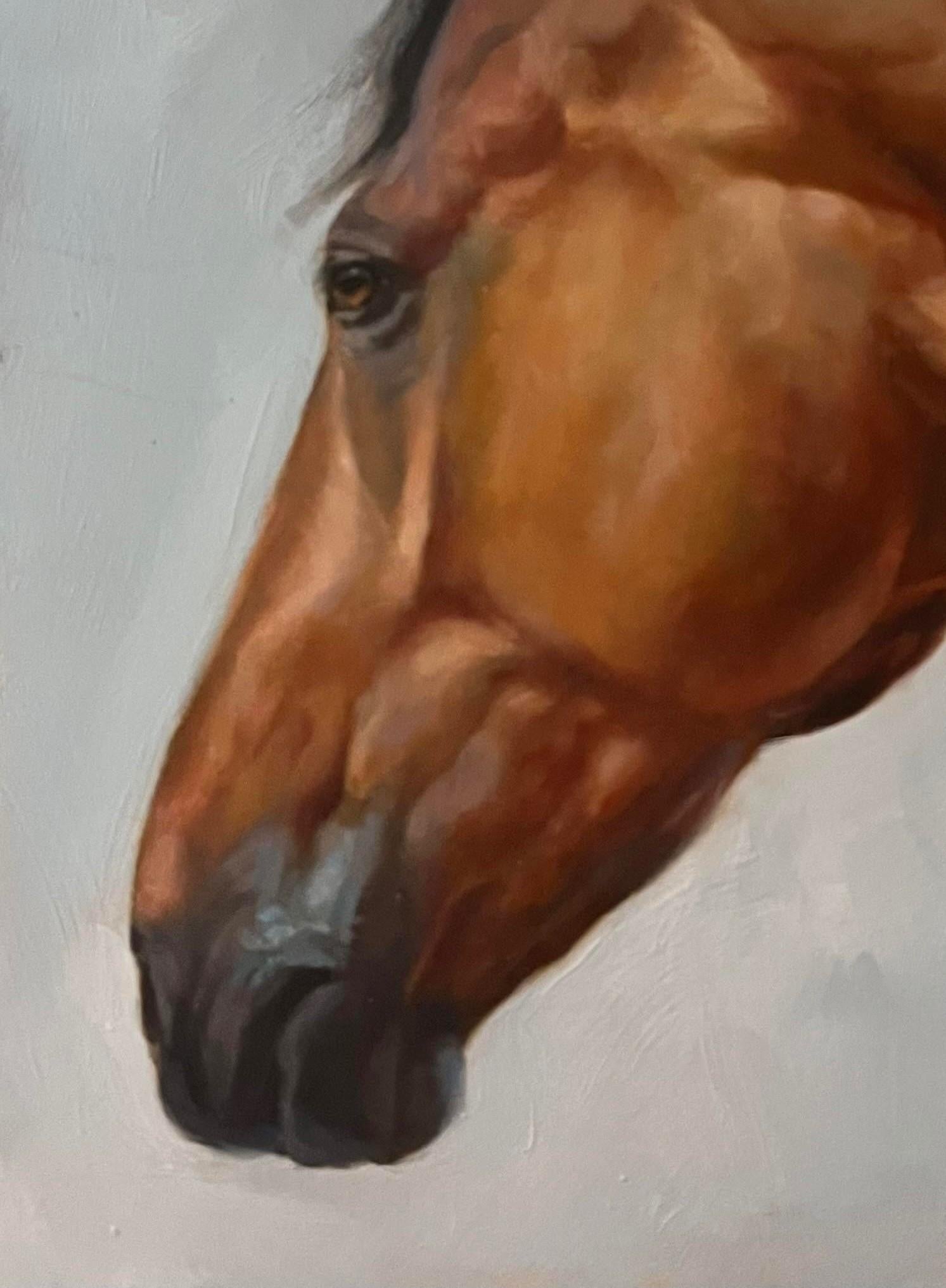 Thoroughbred in Profile - Painting by Valarie Wolf