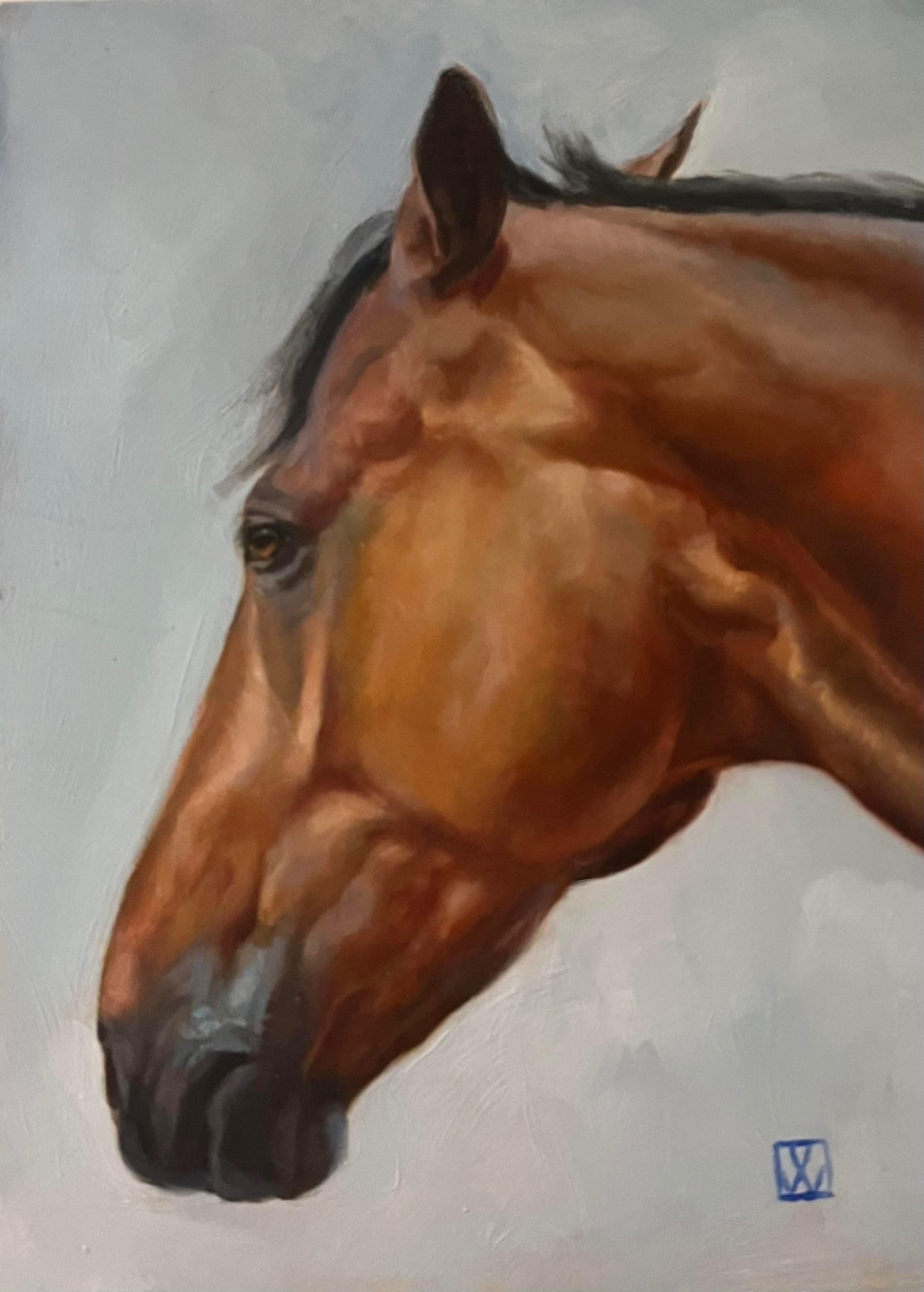 Valarie Wolf Animal Painting - Thoroughbred in Profile