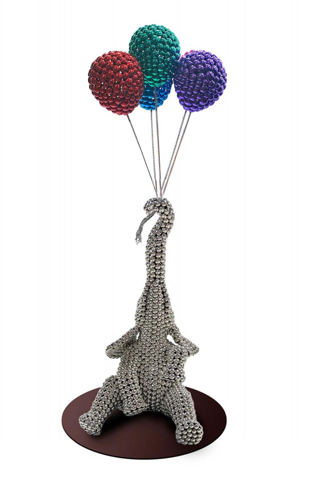 Elephant with Ballons - Contemporary Sculpture by Valay Shende 
