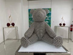 Teddy Bear Sculpture in Polished Stainless Steel, Contemporary, 2010
