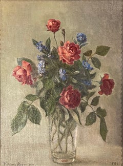 Valborg Rasmussen (1894-1975) Still Life with Roses and Blue Flowers, 1931