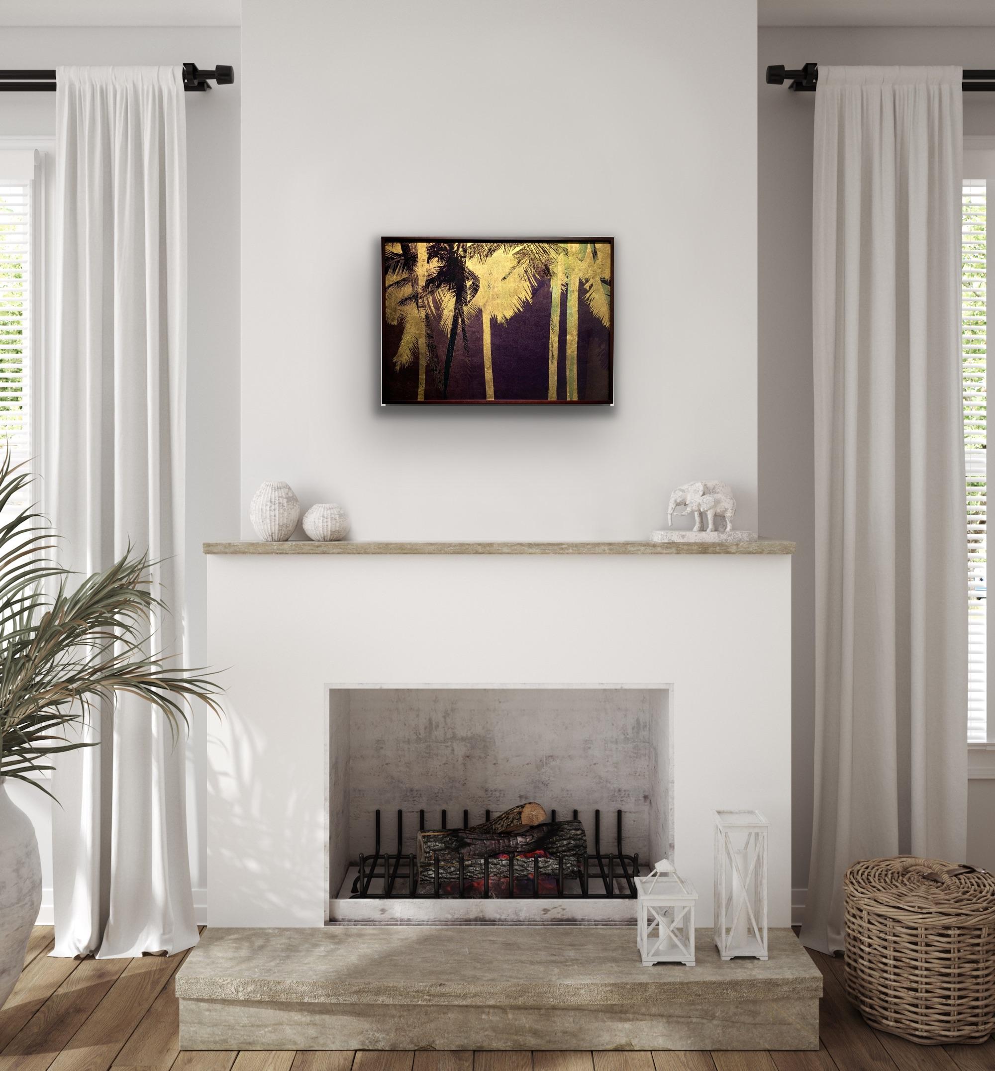 Sacred Palms - Photographic Print on Glass with 23.4 carat Gold leaf 3