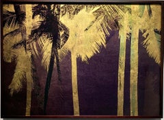 Sacred Palms - Photographic Print on Glass with 23.4 carat Gold leaf