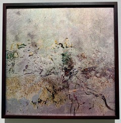 Cosmos II - Printed on Museum Glass, hand gilded with Moon and Pink Gold leaf