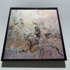 Cosmos II - Printed on Museum Glass, hand gilded with Moon and Pink Gold leaf