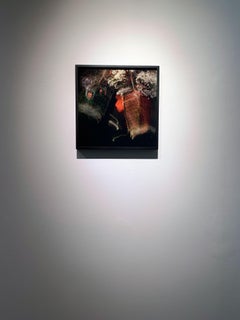 Koi carp and Blossom - Abstract Print on Glass with Gold leaf and Copper