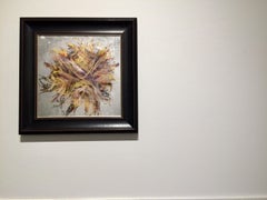 "Supernova" - Pigment Print on Museum glass, Hand Gilded White Gold and Silver