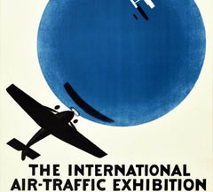 Original Vintage Advertising Poster International Air Traffic Exhibition Denmark