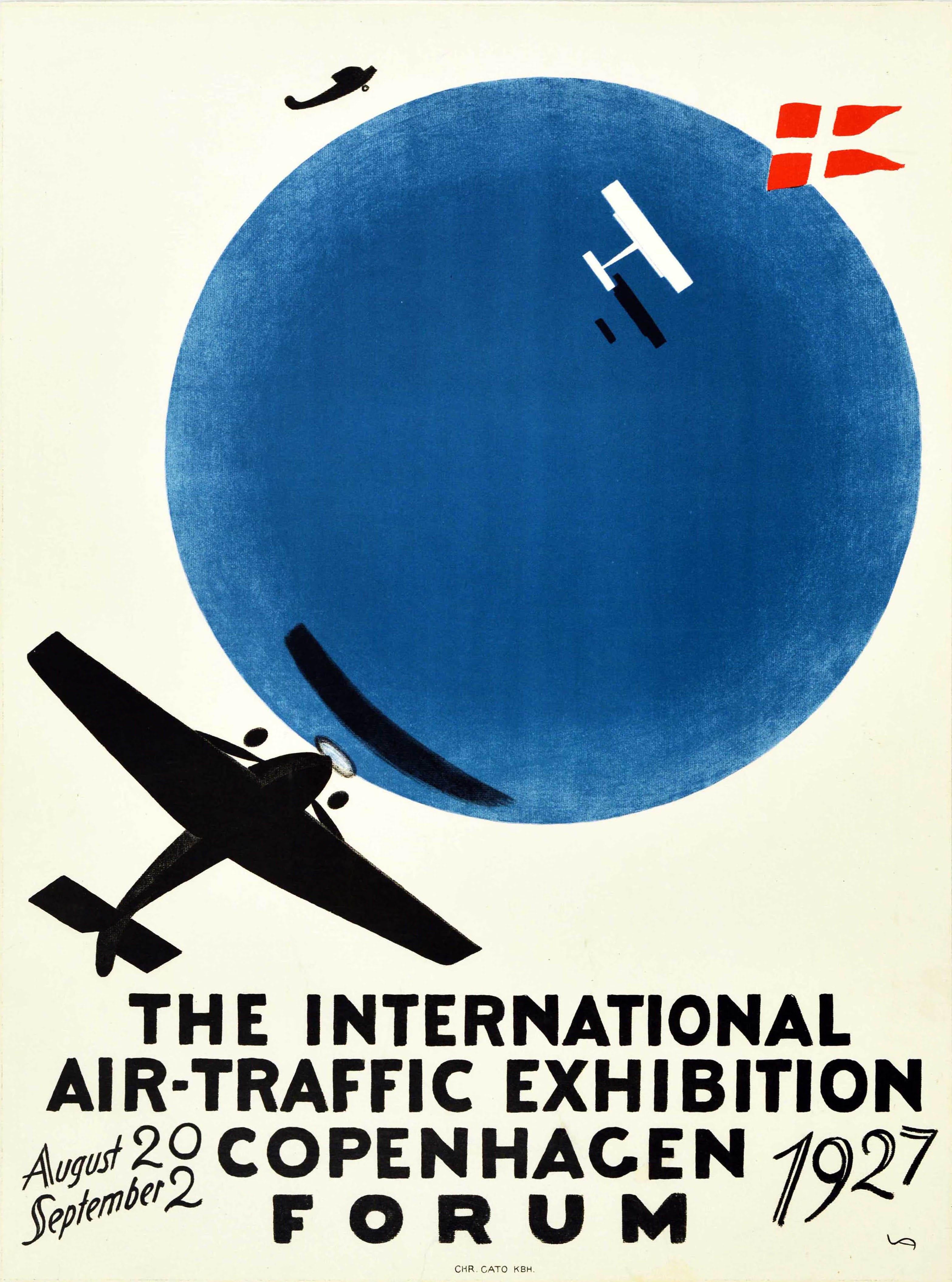 Valdemar Andersen Print - Original Vintage Advertising Poster International Air Traffic Exhibition Denmark