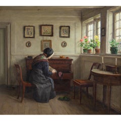 A Quiet Morning, Early 20th-Century Danish Oil Painting