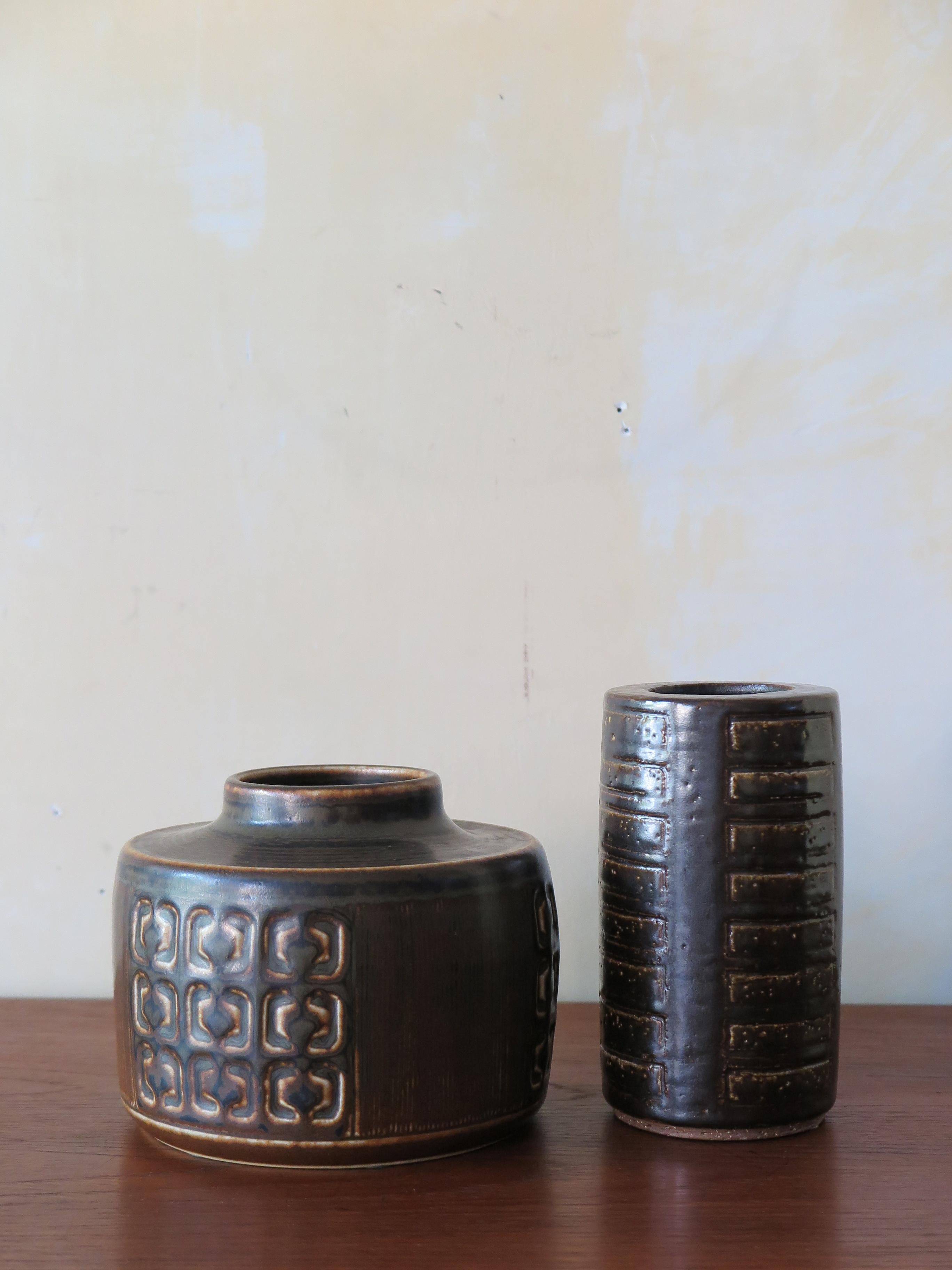 Danish Valdemar Petersen Scandinavian Ceramic Pottery Vases Set, 1960s