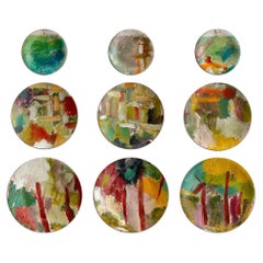 "Valdemossa" Original Custom Painted Plate Installation - Set of 9